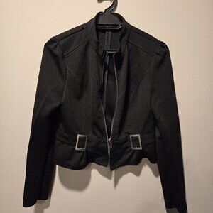 Light, woven cardigan with buckle and zip detail